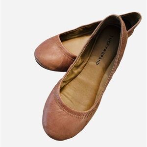 Lucky Brand tan leather ballet flats Sz 7